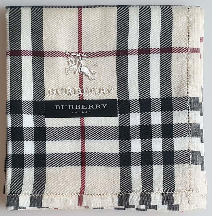 BURBERRY Nova Check Equestrian Knight Logo Petite Cream Scarf