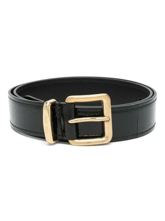 Miu Miu Naflac Patent Leather Belt Black