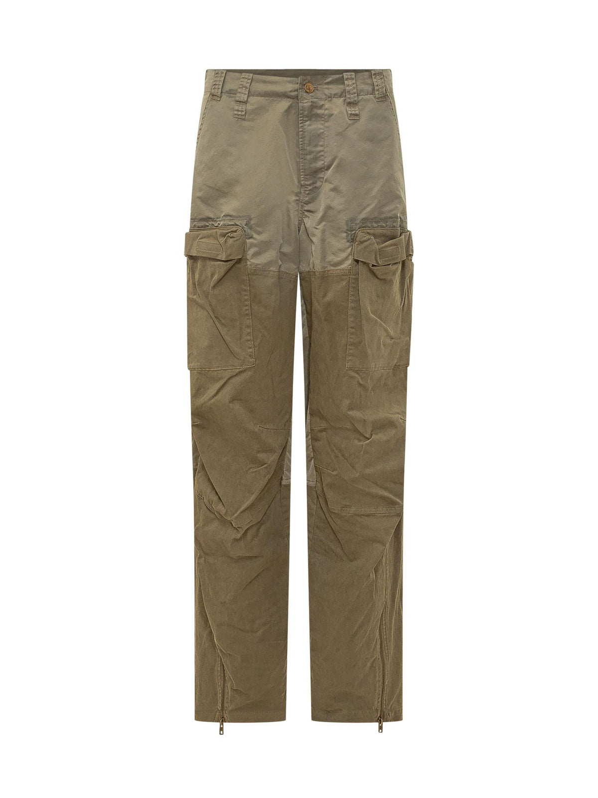 DIESEL Women’s Cargo Pants Cotton Blend Trousers Navy