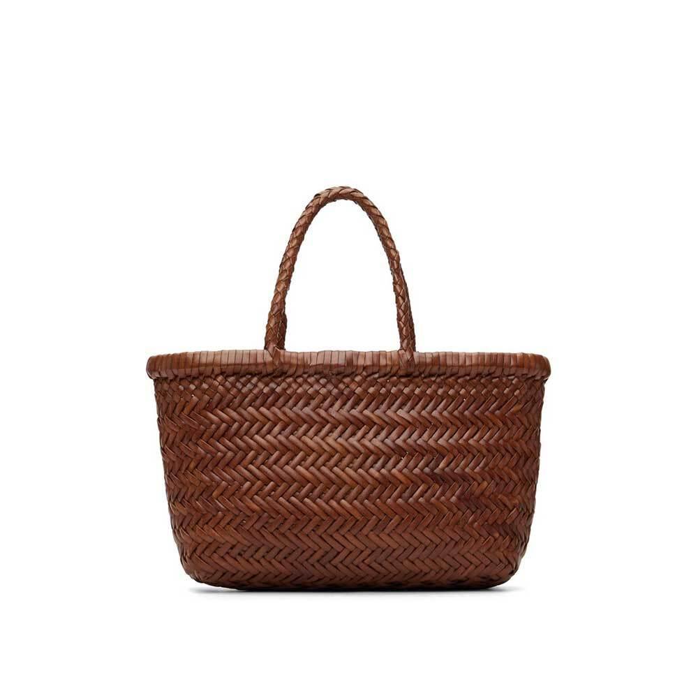 Dragon Diffusion Flat Gora Mini Tote Bag Tan Leather 8809 TAN