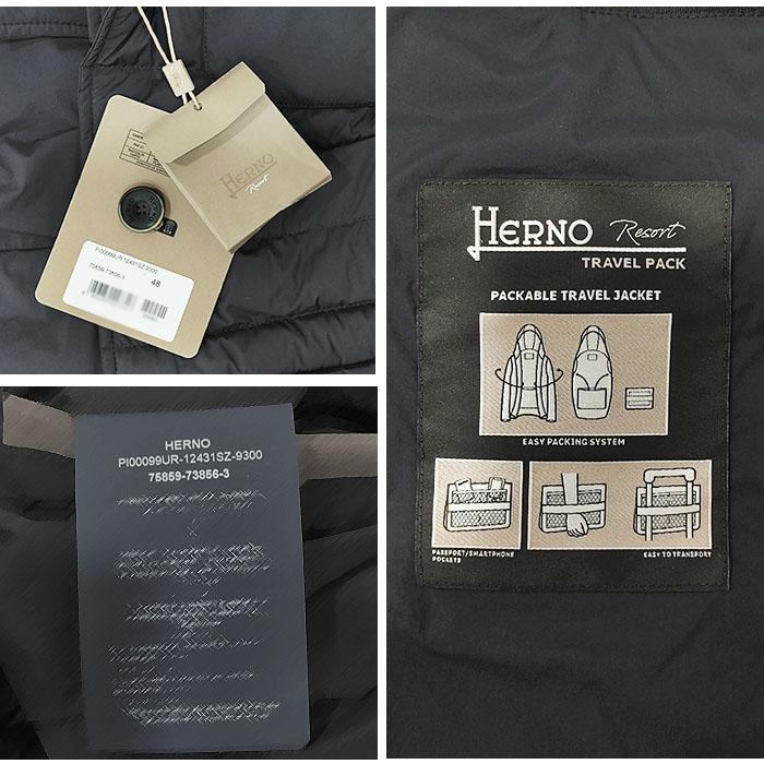 Herno Men’s Down Puffer Jacket Resort Travel Packable PI00099UR 12431SZ 9300