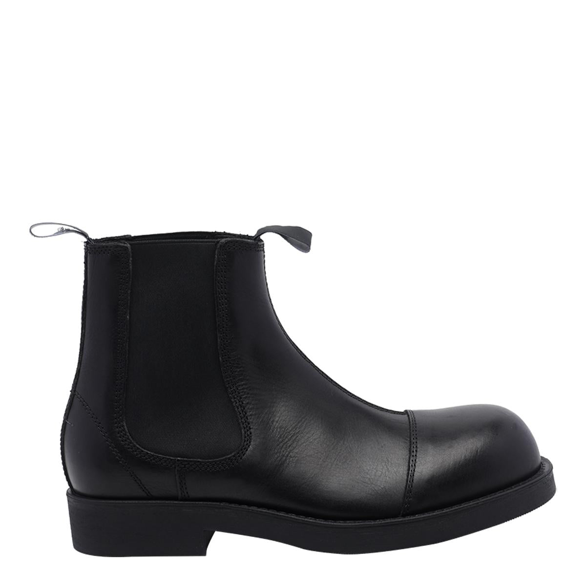 Maison Margiela Black Leather Chelsea Ankle Boots for Men