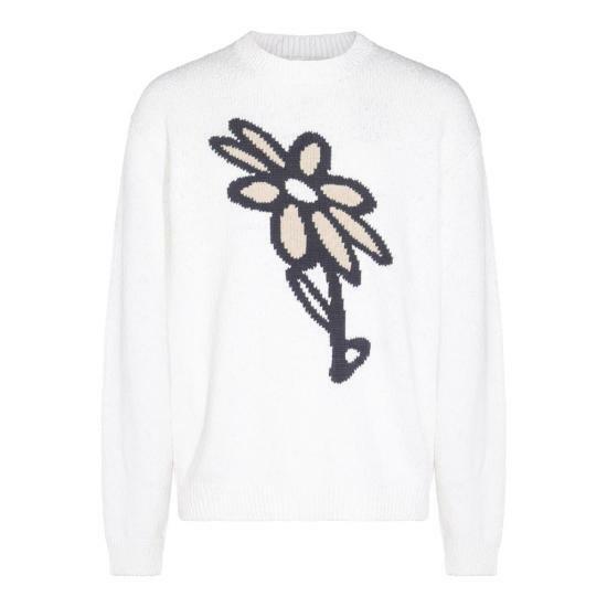 Maison Kitsune Abstract Daisy Intarsia Crewneck Sweater Men’ OM00811 KT1138 P100