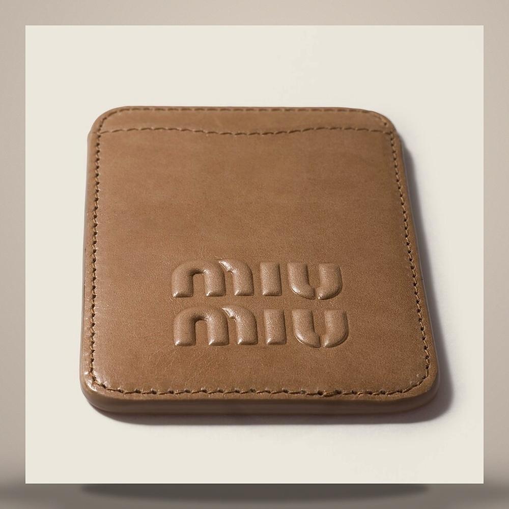 Miu Miu Magnetic Leather Card Holder Wallet Navy 5MC136 2A44 F0770