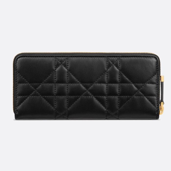 DIOR Miss Caro Voyageur Slim Long Wallet Black Leather S5208UHAG M900