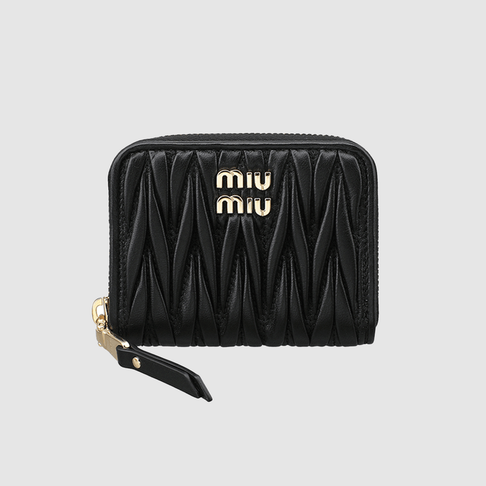 Miu Miu Matelassé Leather Zip Card Holder 5MM268 AFPP F0002
