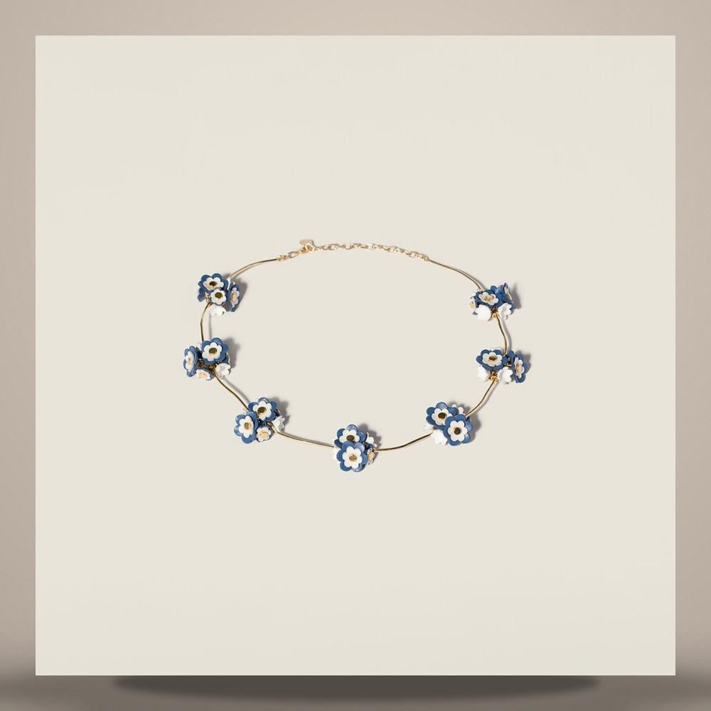 Miu Miu Metal and Leather Pendant Necklace 5IC303 2IHE F0F2A