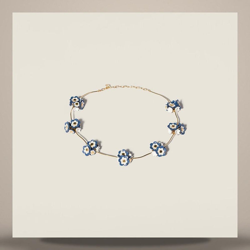 Miu Miu Metal and Leather Pendant Necklace 5IC303 2IHE F0F2A
