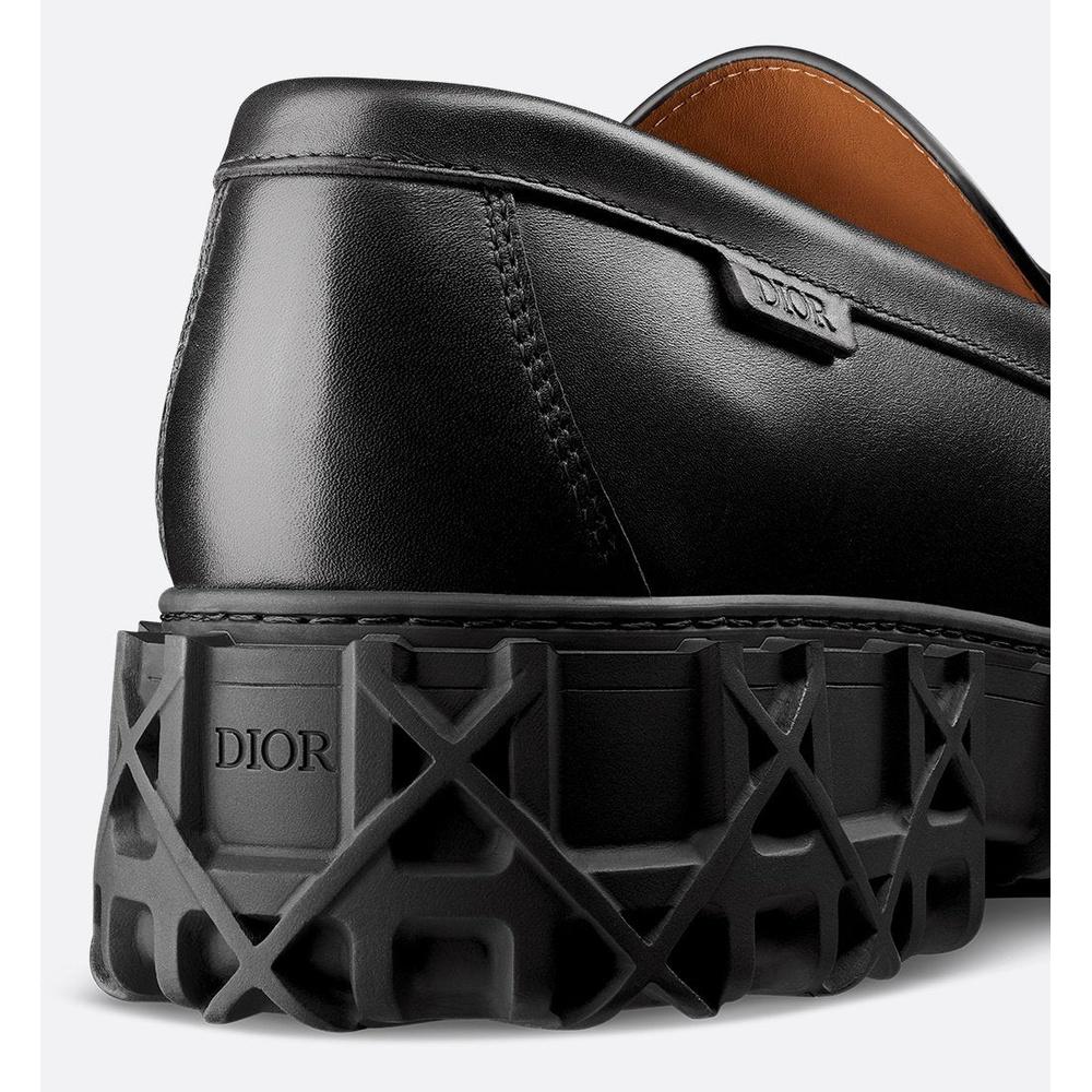 DIOR Slick Lock Leather Loafers Black Men's