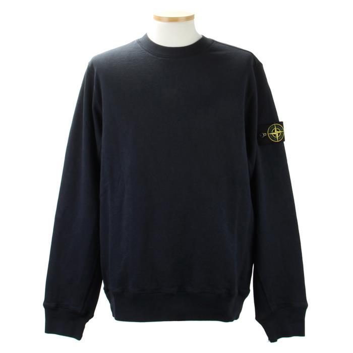 STONE ISLAND Slub Effect Crewneck Sweatshirt Black Men