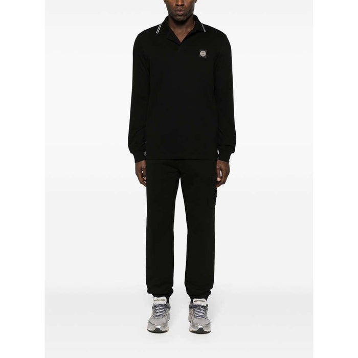 STONE ISLAND Black Cotton Fleece Cargo Pants Unisex