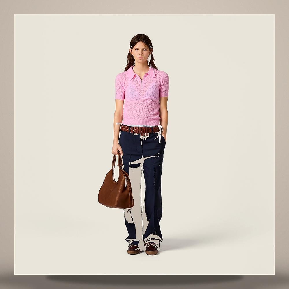 Miu Miu Cashmere Silk Polo Shirt MML07X 6065 F0028