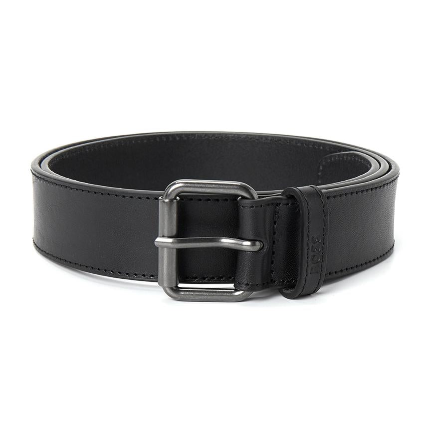 HUGO BOSS Men's Leather Belt Black