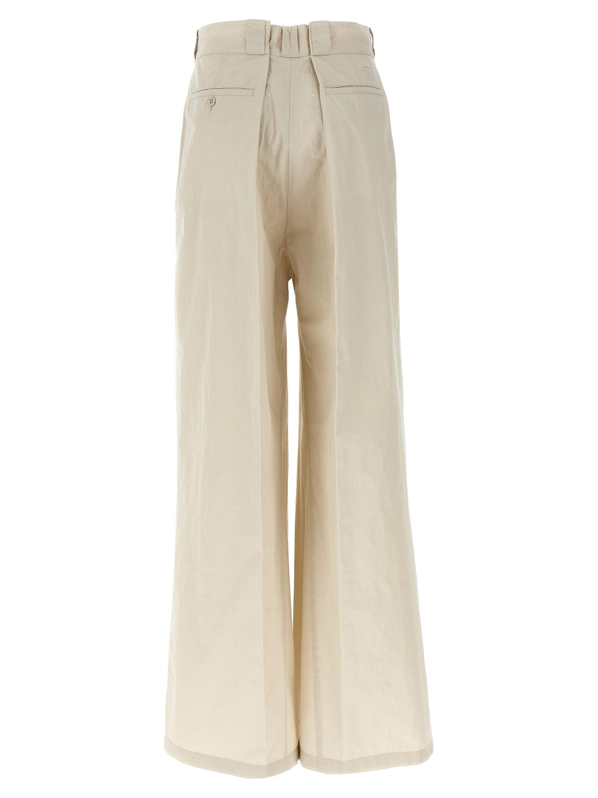 Maison Margiela Beige Wool Blend Cropped Trousers