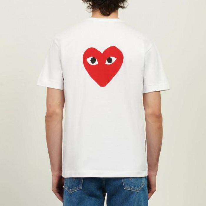 Comme des Garcons Red Double Heart Short Sleeve T-Shirt AX T222 051 1