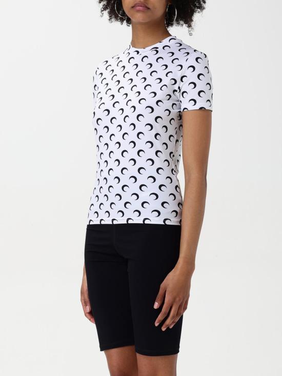Marine Serre Short Sleeve T-Shirt UTS001ACJER0001 WH00 WHITE DOM