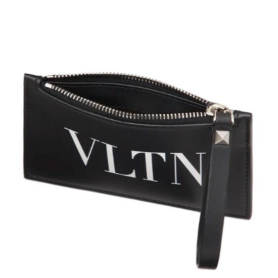 VALENTINO VLTN Leather Card Holder Wallet for Men