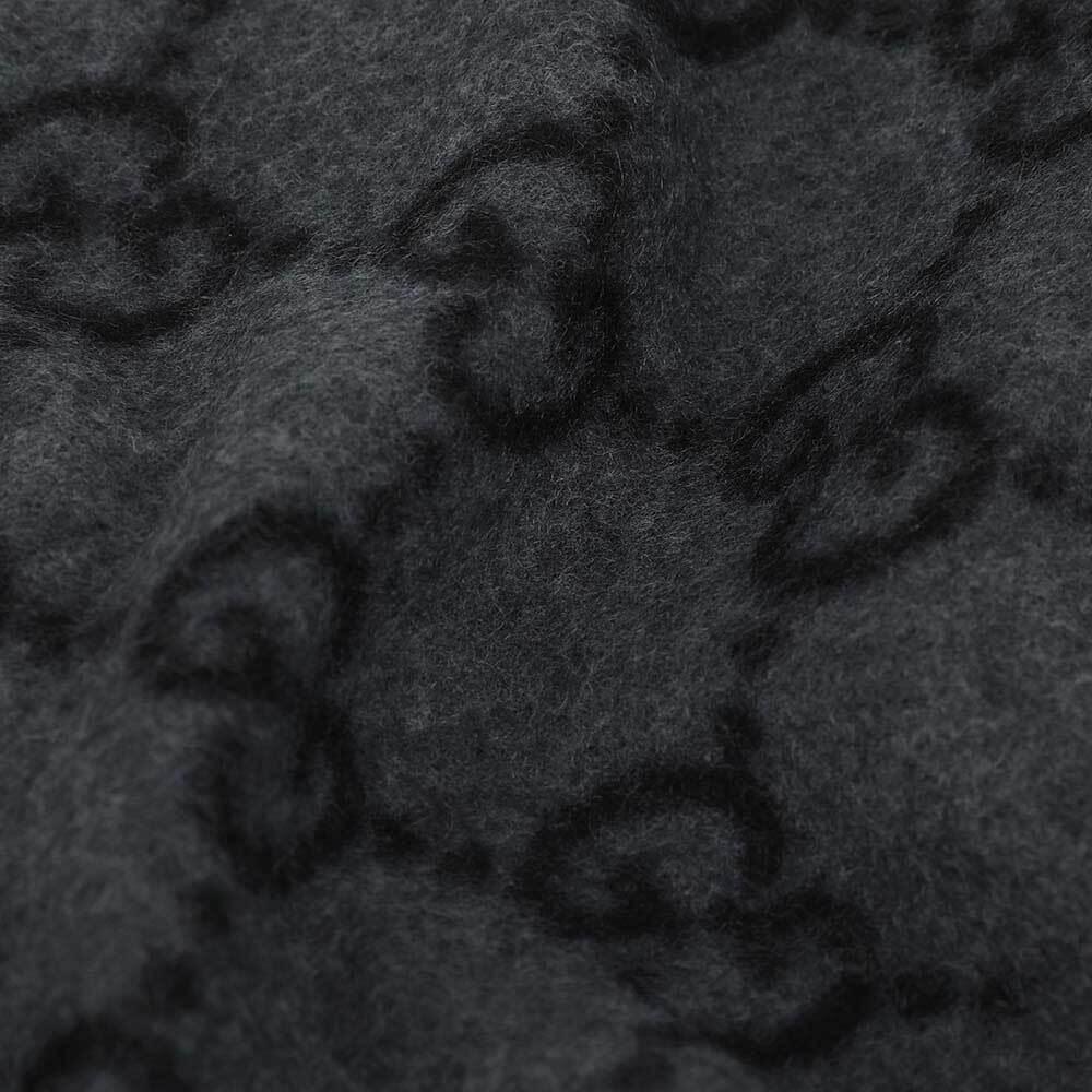 GUCCI GG Logo Cashmere Unisex Scarf Gray