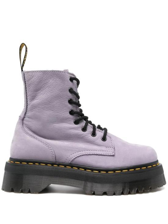 Dr.Martens Black Leather Lace-Up Boots 31991774 PURPLE DOM