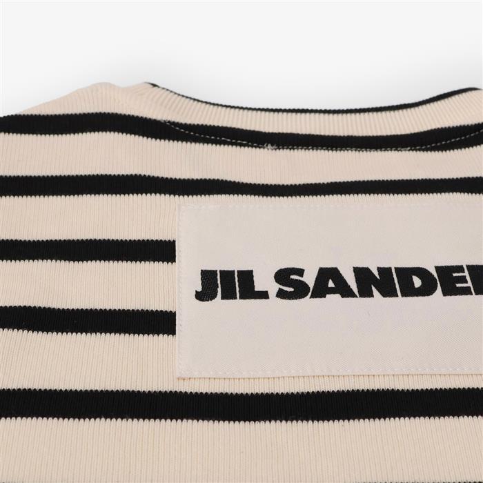 JIL SANDER Logo Patch Stripe Women’s Short Sleeve T-Shirt