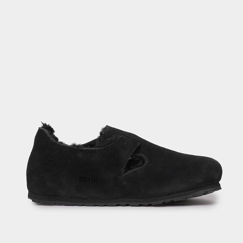 Birkenstock London Shearling Fur Shoes Black Sandals 1014961