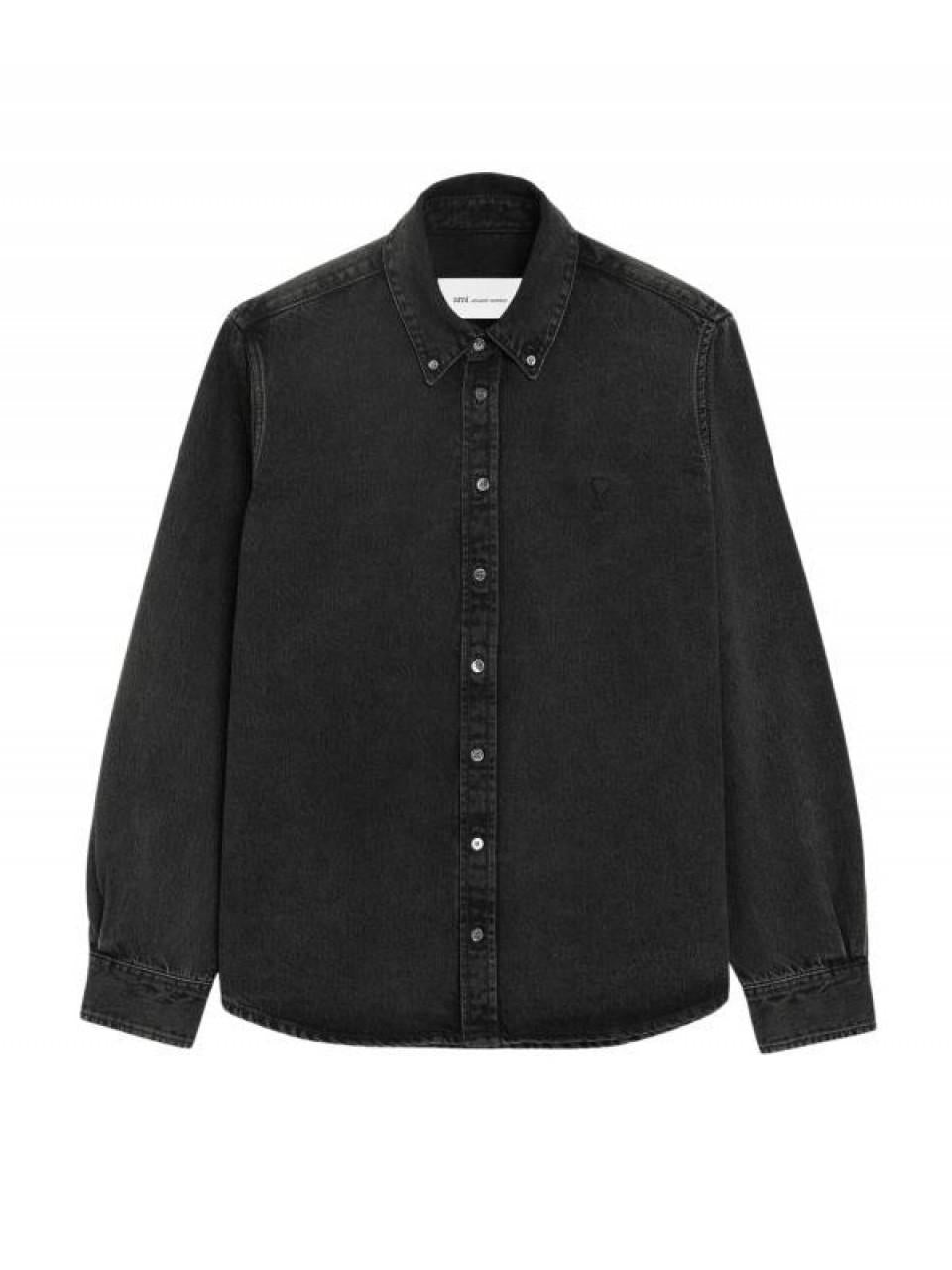 AMI Denim Cotton Ami de Coeur Blouse