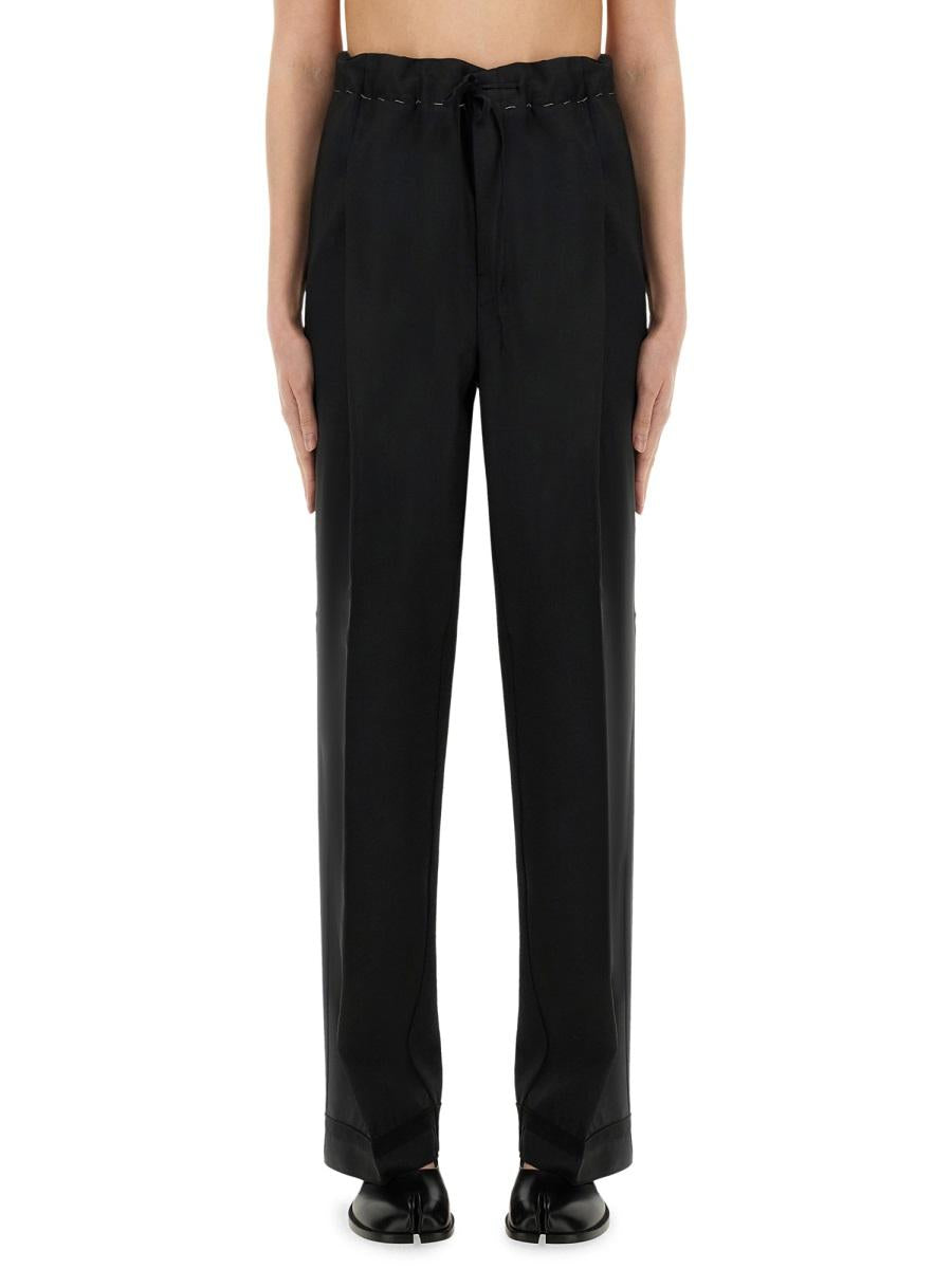 Maison Margiela Black Wool Blend Classic Trousers