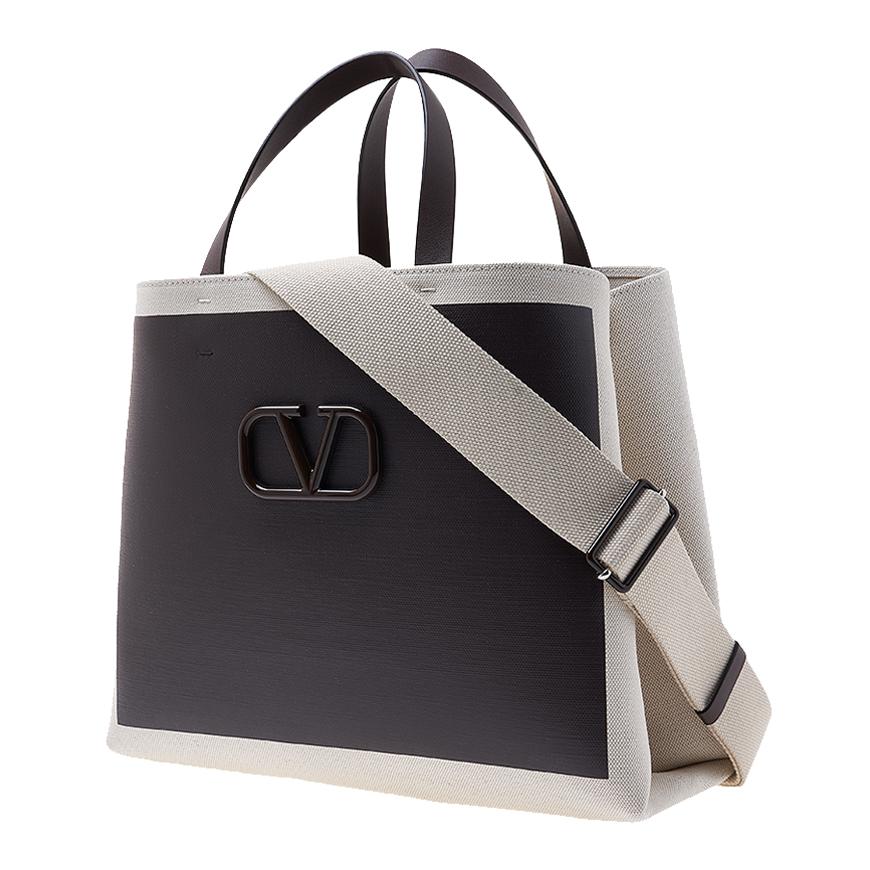 VALENTINO Garavani V-Logo Signature Leather Tote Bag
