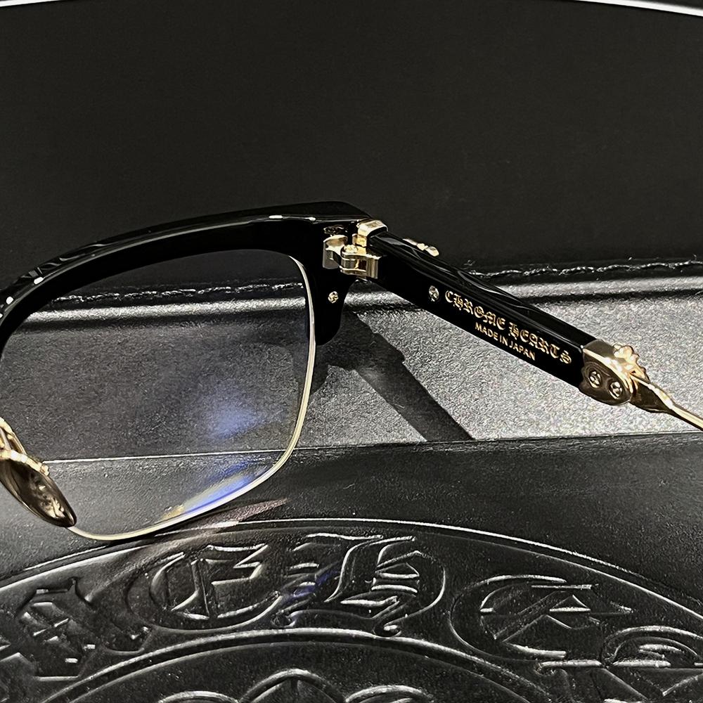 Chrome Hearts Black Gold Plate Eyeglasses Unisex