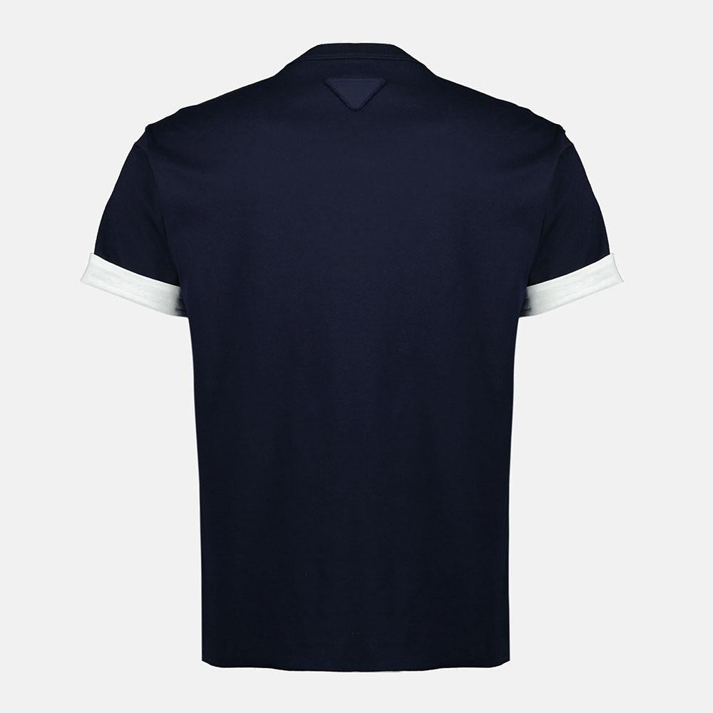 PRADA Reversible Cotton Short Sleeve T-Shirt for Men Black/Gray