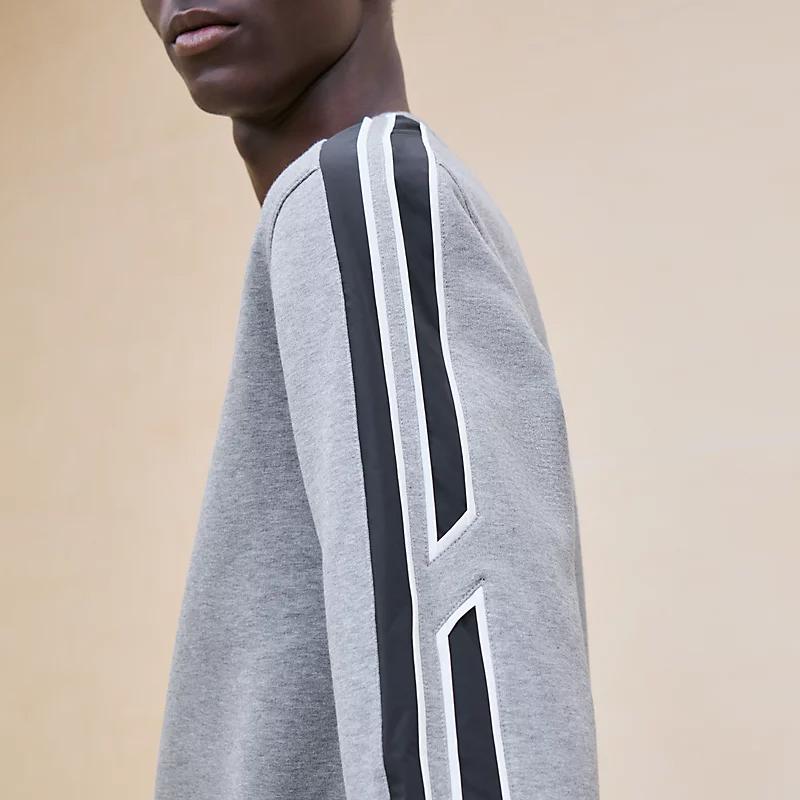 HERMES Gray Cotton Crewneck Sweatshirt Unisex