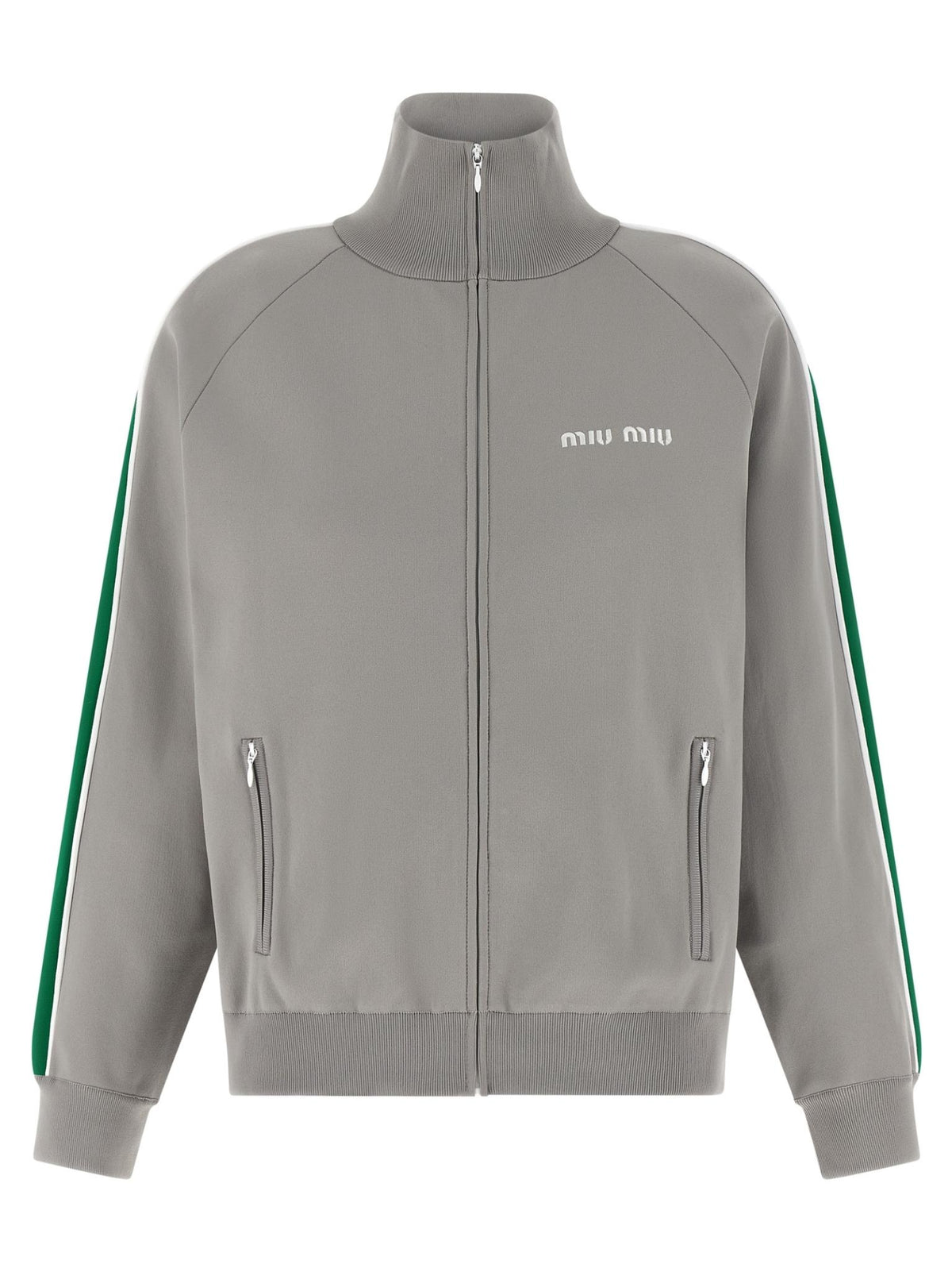 Miu Miu Beige Cotton Logo Sweatshirt