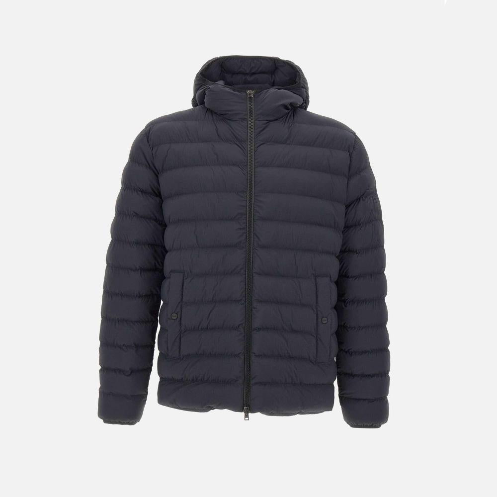 Herno Men’s Packable Hooded Lightweight Down Jacket Black