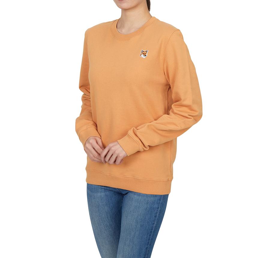Maison Kitsune Fox Head Logo Womens Sweatshirt Ivory Cotton LW00302 KM0001 0131