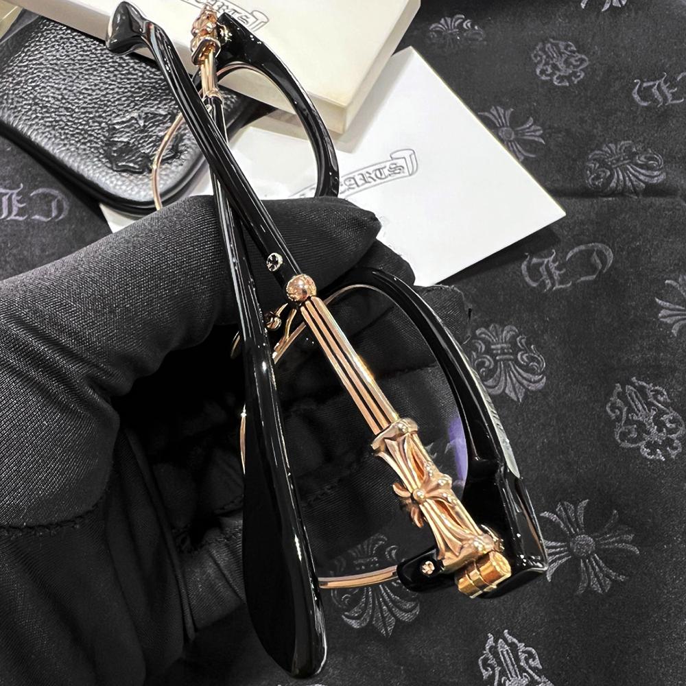 Chrome Hearts Black Gold-Tone Bonen Noisure II Eyeglasses