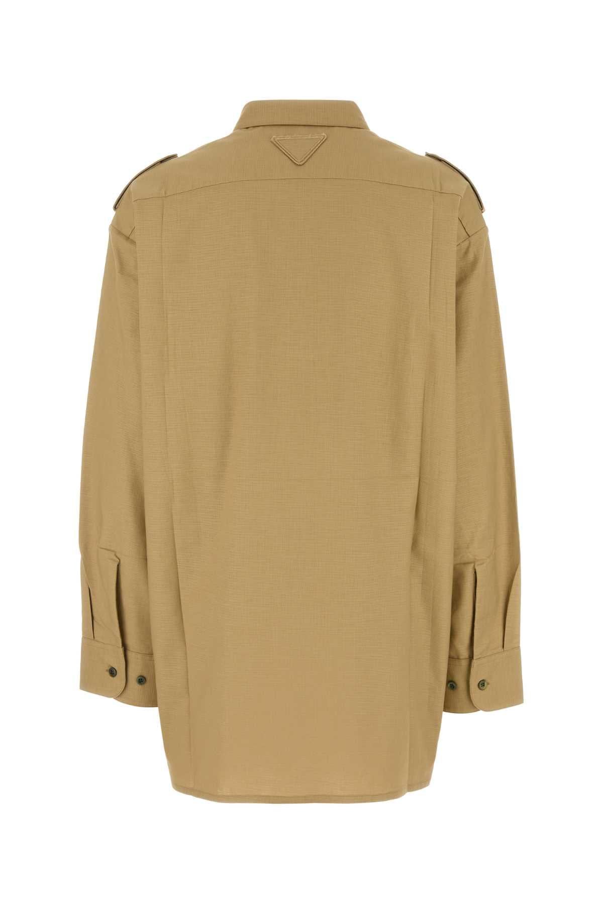 PRADA Long Sleeve Button-Up Shirt Women’s White Cotton