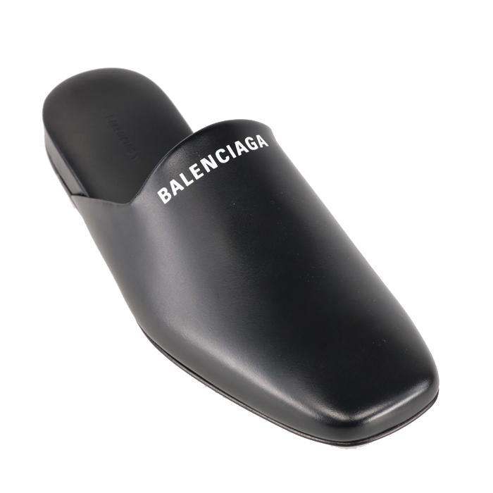 BALENCIAGA Women’s Logo Mule Loafer Slides Black