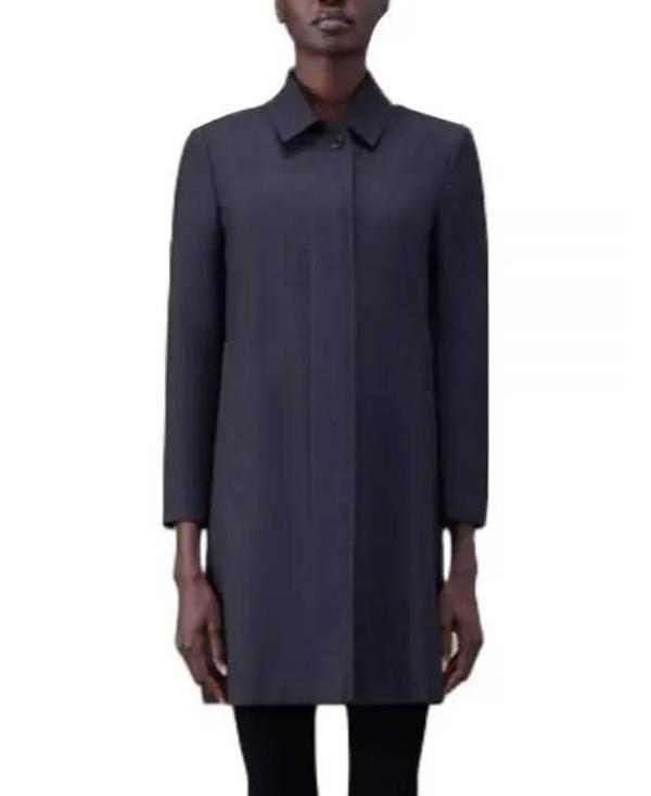 THOM BROWNE Peak Lapel Super 120s Twill Overcoat Women’s Grey