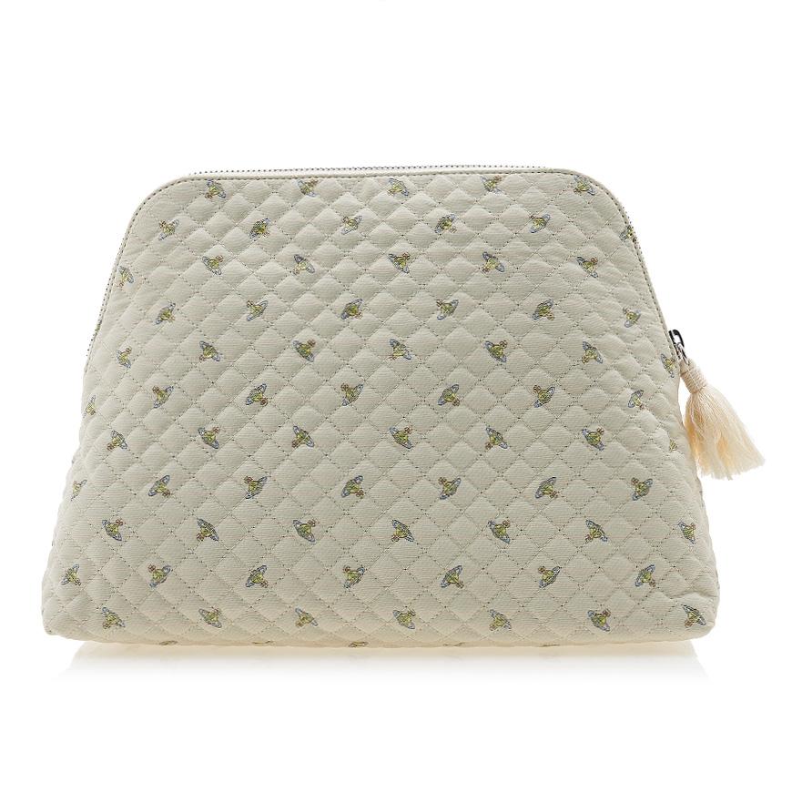 Vivienne Westwood Quilted Baby ORB Wash Bag Pouch White