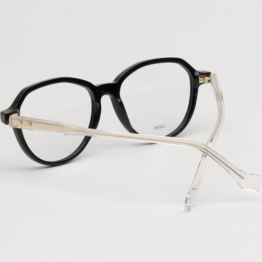 LOEWE Black Acetate Rectangle Eyeglass Frames Unisex LW50010U 001
