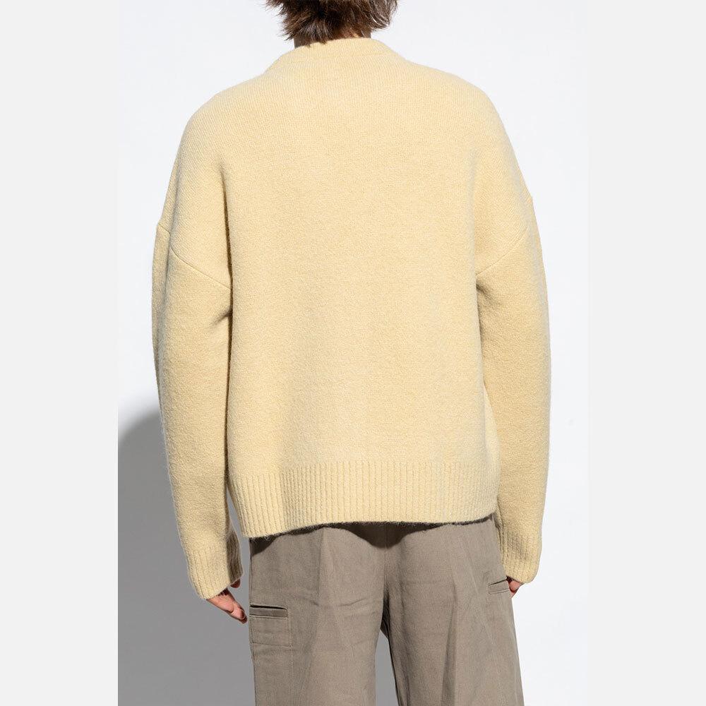 AMI Oversized Unisex Round Neck Knit Sweater Navy