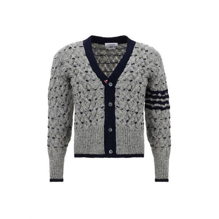 THOM BROWNE Cable Knit Cardigan for Men MKC542A Y1506 055
