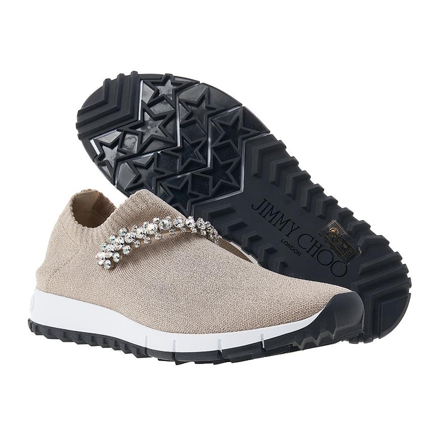 Jimmy Choo Crystal Knit Low-Top Sneakers Ballet Pink