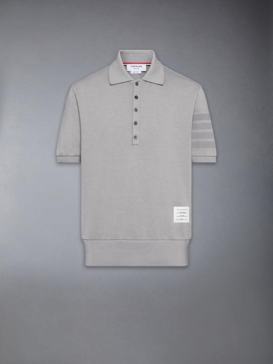 THOM BROWNE Garment Overdyed Jersey 4-Bar Polo Shirt