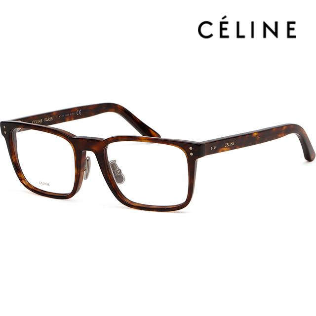 CELINE Tortoise Square Acetate Glasses Frame Asian Fit Unisex CL50030J 054