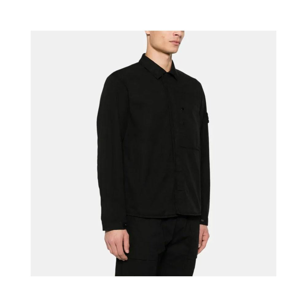 STONE ISLAND Supima Cotton Black Men’s Overshirt Jacket