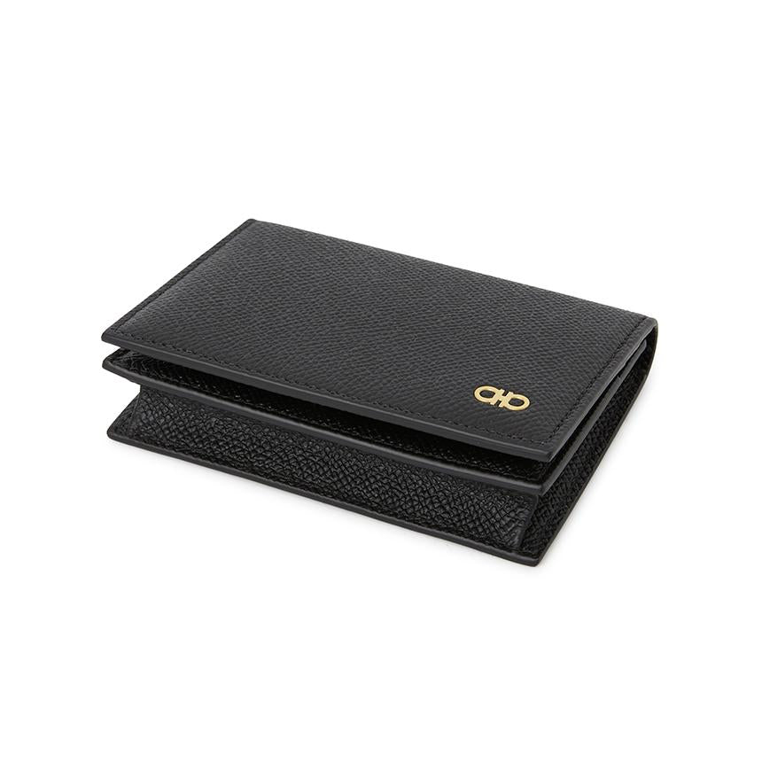 Ferragamo Gancini Men’s Leather Card Holder Wallet 661607 0781793