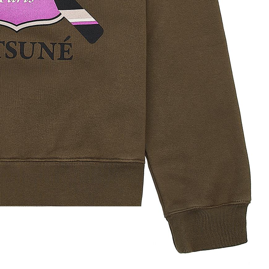 Maison Kitsune College Fox Print Comfort Sweatshirt for Wome LW00306KM0307 KHAKI