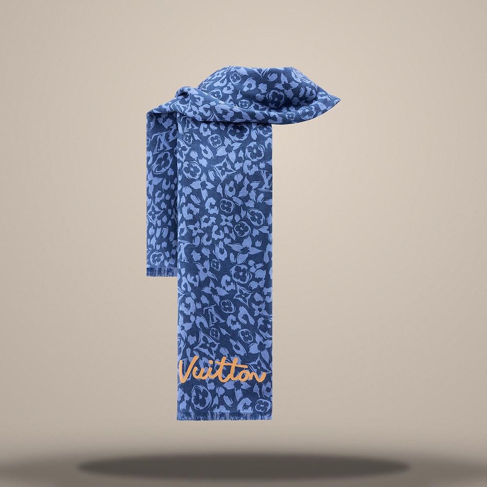 Louis Vuitton Safari Stole Blue Scarf M98150