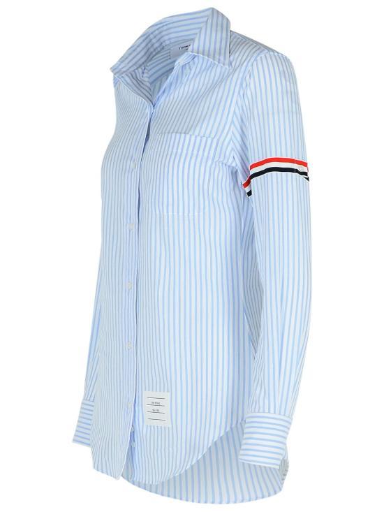 THOM BROWNE Light Blue Cotton Button-Up Shirt for Women